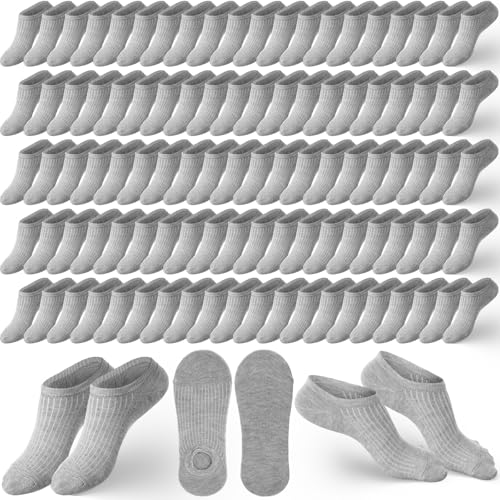 100 Pairs Summer No Show Socks Bulk Cotton Solid Color Low Sock for Men Women Sports Casual for Homeless
