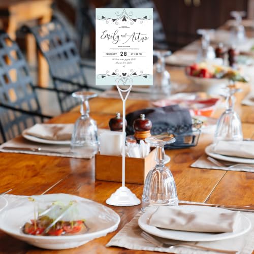 Image of 12 Pcs Table Number Holders-Metal Place Card Holders Table Number Stands Tabletop Sign Stands for Photos, Menu, Memo, Notes, Wedding, Restaurant, Banquet, Birthday(2.4 inch X 7.9 inch,White)