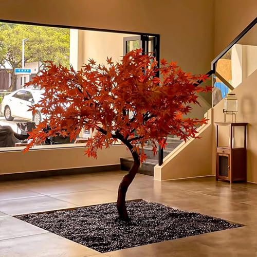Albero di acero rosso artificiale, splendido bonsai finto paesaggio, per