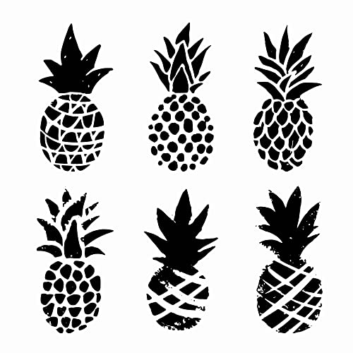 Dopetattoo 6 Sheets Temporary Tattoo For Men And Women Pineapple Black Sketch Hawaiian Stamp Hawai Doodle Summer For Men Temporary Tattoo For Women Neck Arm Chest For Woman #TOP7