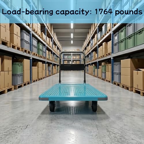 YVZNC Heavy Duty Flatbed Cart with Swivel Wheels with Brakes,47.2" Lx27.5 W by YVZNC - Image 3