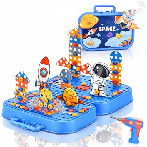Image of The Little Ones Mechanical Toys - Construction Toys For Kids Aged 3+ Years Old,Stem Toys,Diy Kit,Best Birthday Gift For Boys & Girls,Educational Games[Space Builder Construction Set- 40+Models-232 PCS