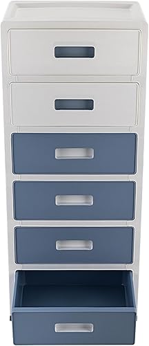 Miniatura 8 de Organizador de cajones de almacenamiento de plástico, organizadores de cajones, carrito de almacenamiento y organizador de plástico de 6 cajones,