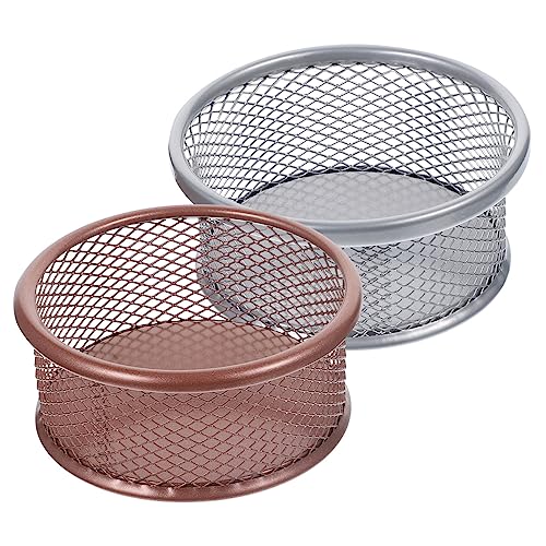 GRIRIW 2Pcs Paper Clip Holder Elegant Mesh Basket Storage for Office School Organizers for Items Desktop Accessories