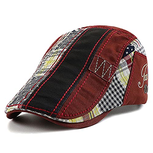 JFAN Boina Hombre Algodón Ajustable de Moda Vintage Newsboy Cap Gorras Inglesas Talla única