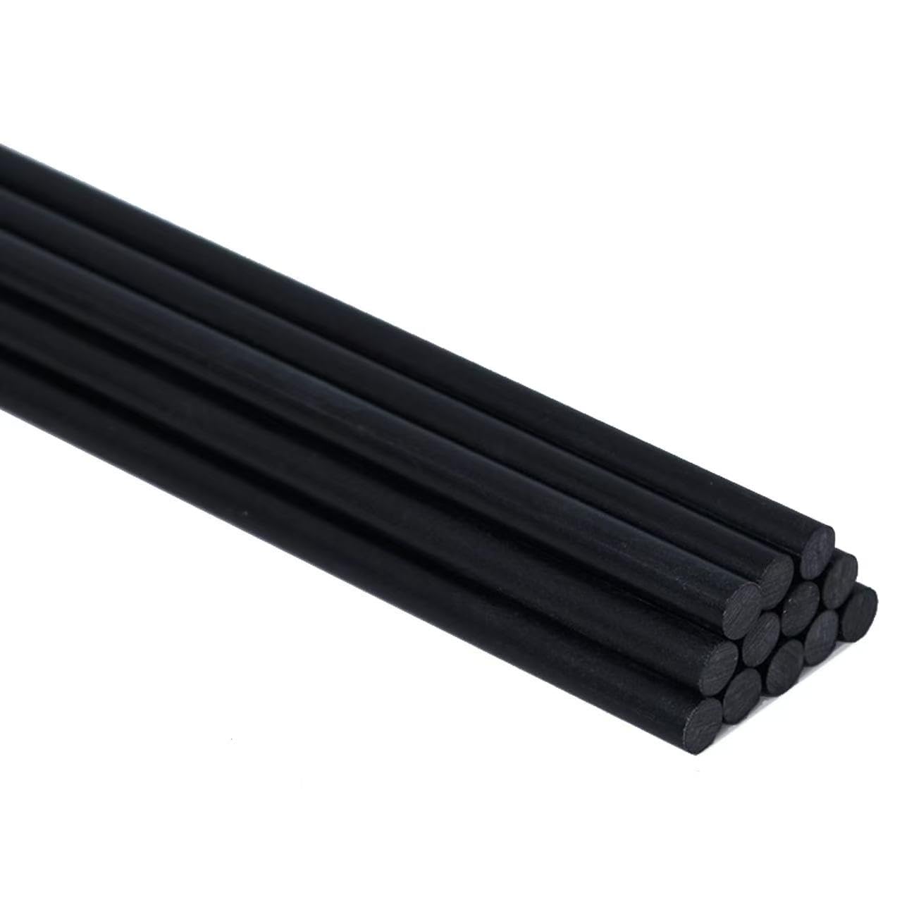 HGCOEYR Fiberglass Rods, Black Fiberglass Rod 1m 2-Pack Solid GFRP Bar Support For Garden Stakes, 1-5mm(5mm)