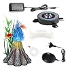 Illuminazione Acquario Bubble Light con Pompa d’Aria, IP68 Impermeabile Kit Decorazione Acquario Vulcano, Decorazioni Acquario con Adattatore Ossigena il pesce