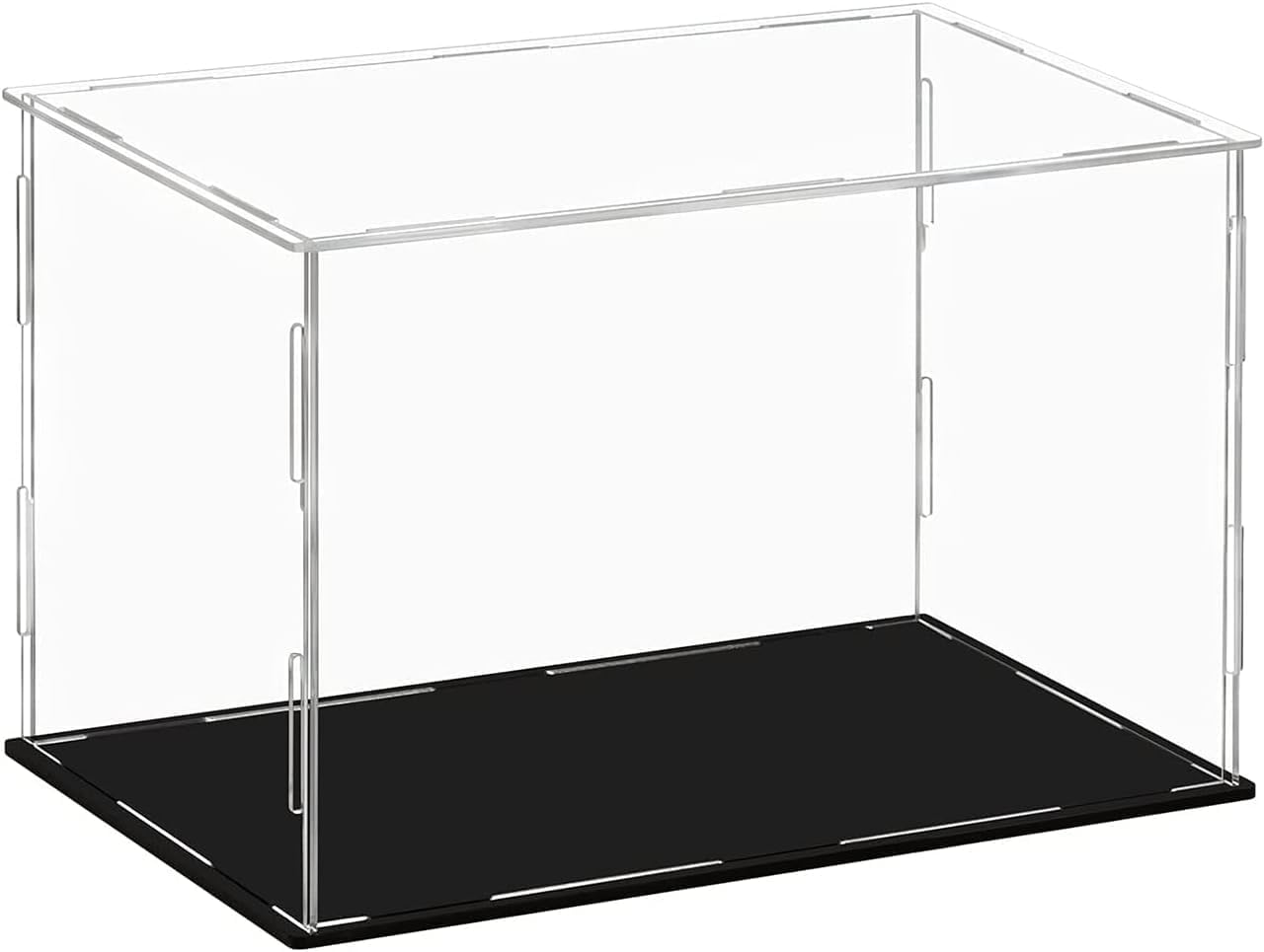 Espositore in acrilico trasparente,scatola di visualizzazione autoassemblabile con base acrilica nera,scatola da appoggio cubo,supporto antipolvere per action figure,giocattoli collezione(24x20x20cm)