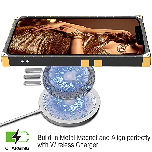 Fiyart Iphone 12 Pro Max 6.7 Inch 2020 Case King Diamond Crown Luxury Square Soft Tpu And Hard Pc Back Stylish Retro Cover #TOP5