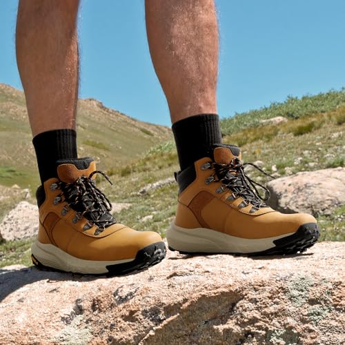 NORTIV 8 NORTIV 8 Men's Waterproof Hiking Boots Lightweight Outdoor Mid Trekking Leather Shoes DriftShield,Size 11,Brown,NMUMHB2505