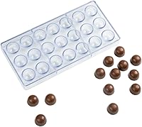 Vista 1 de Restaurantware Pastry Tek - Molde para caramelo de 10.8 x 5.3 pulgadas, 1 molde de chocolate con cúpula en remolino, 21 cavidades, apto