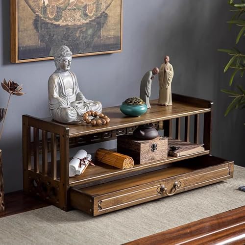 Table de méditation avec tiroir de rangement pour autel et divination