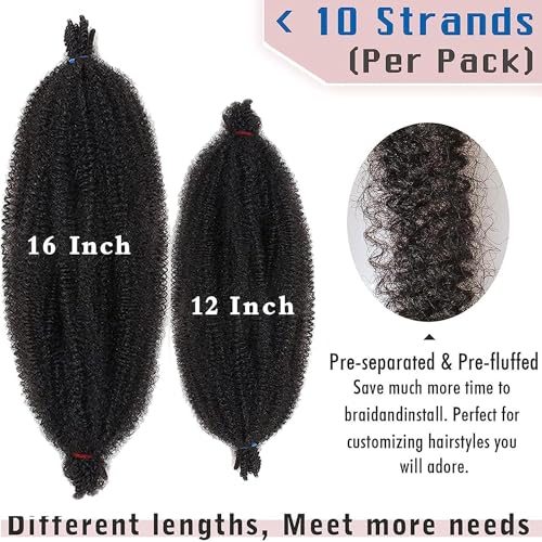 XTREND 16 Inch Soft Springy Afro Twist Hair Pre-Separated for Faux Locs, Bungundy Synthetic Extensions - Image 4