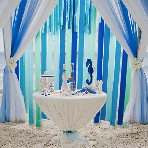 Image of 6 Blue Streamers, 492ft Pack of Crepe Paper Bachelorette Party Decorations