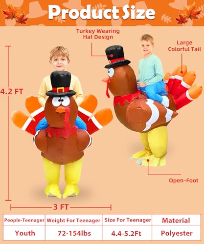 Disfraz Inflable de Pavo para Niños Camlinbo miniatura 2