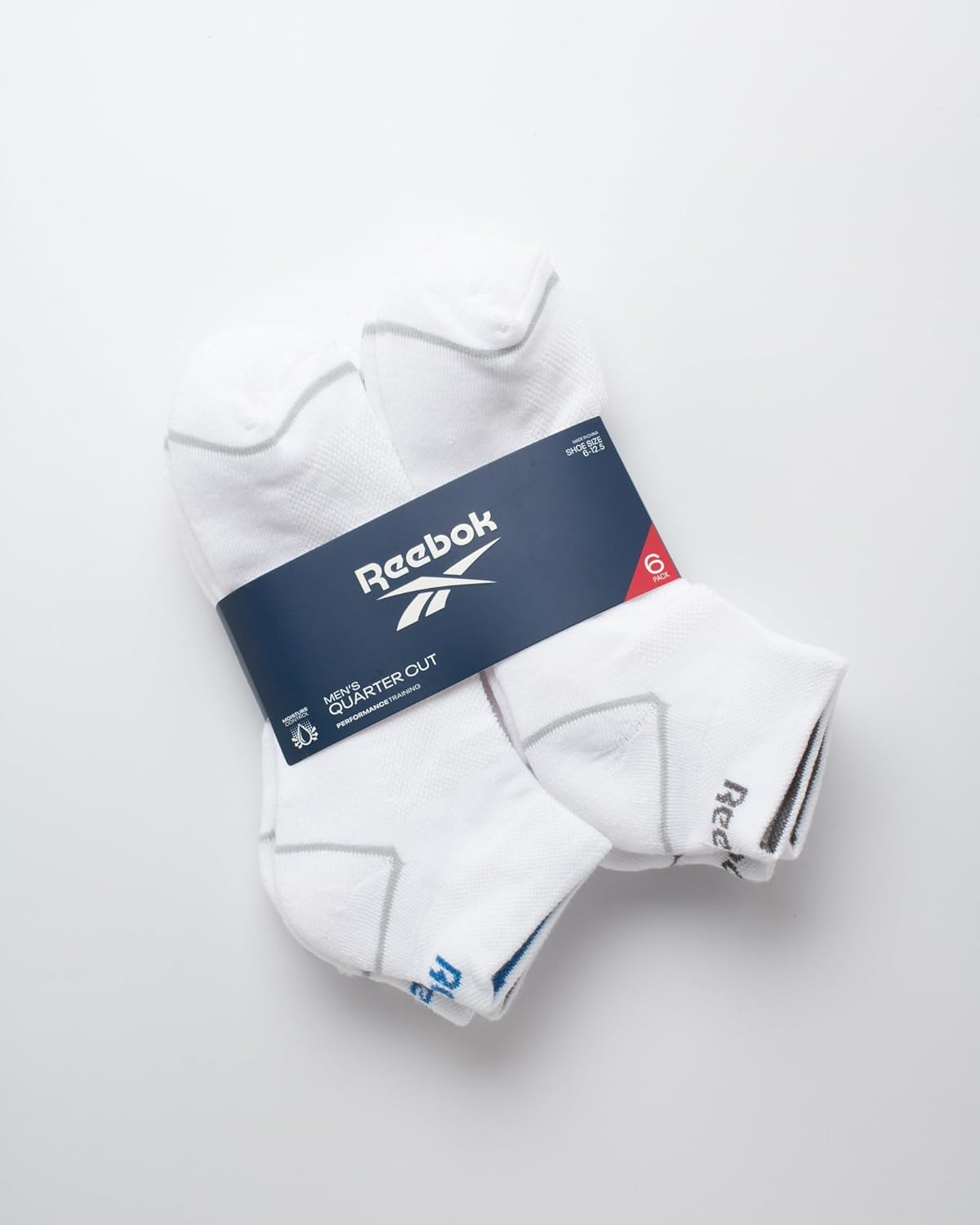 Reebok Men’s Athletic Socks – Cushion Quarter Cut Ankle Socks (6 Pack)