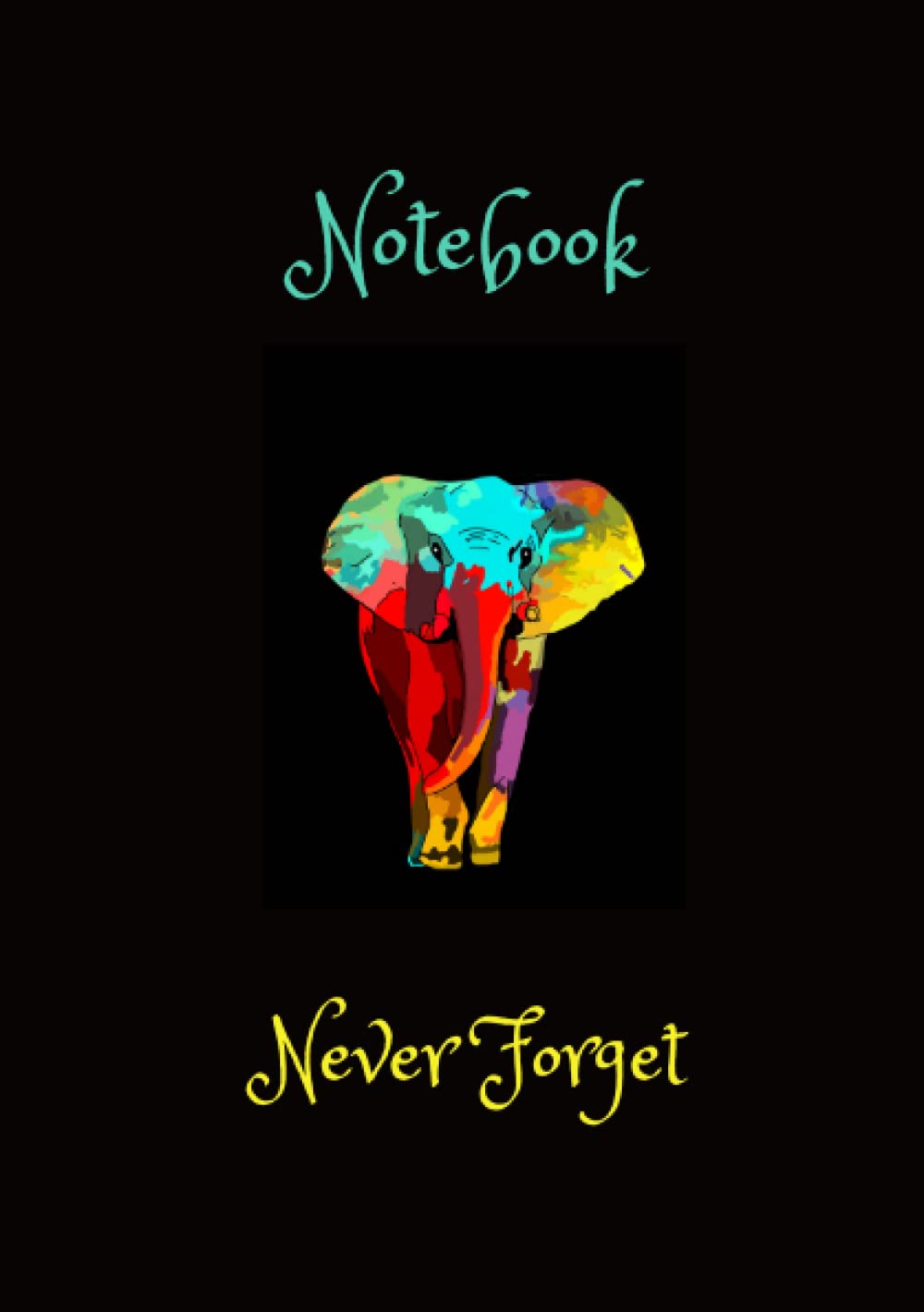 A5 Elephant Notebook 140 pages "Never Forget": Blank lined paper