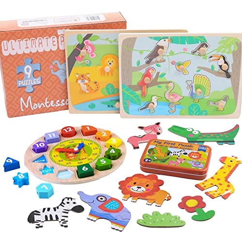 MONTESSORI MAMA Ultimate Toddler Puzzles Gift Pack | Montessori Toys for 1 Year Old and Up | Toddler Learning Toys and…