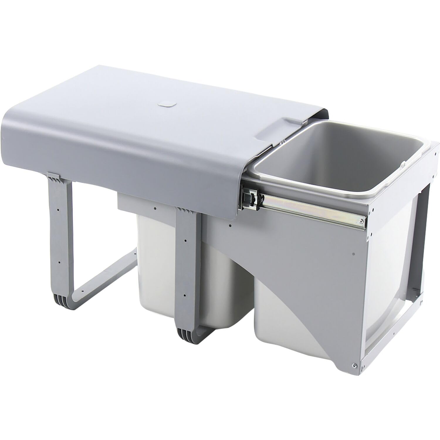 EKOTECH Einbau-Abfallsammler Ekko Front 40 2 x 16 Liter Kunststoff Grau