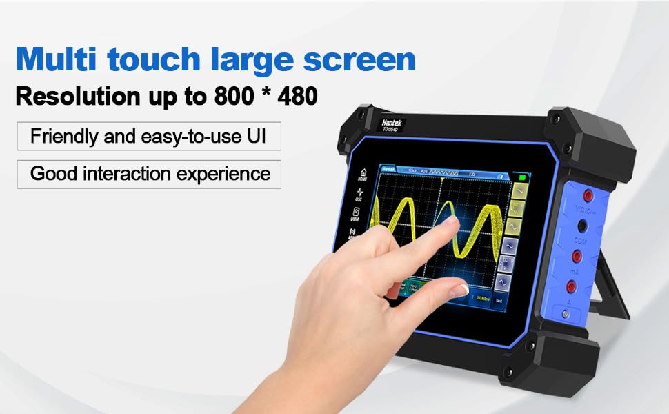 Image of Hantek TO1202D Touch Screen Tablet Oscilloscope, 2+1CH Channel Handheld Digital Oscilloscope with Multimeter, 200MHz