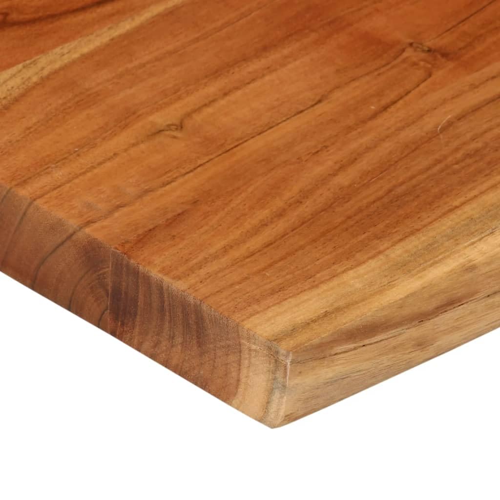 Piano da tavolo, 60 x 60 x 3,8 cm, in legno massiccio di acacia, con bordo naturale, per sala da pranzo, soggiorno, giardino, ufficio, progetti di bricolage, superficie robusta per fai da te