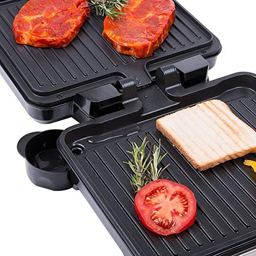 TZS First Austria Elektro-Tischgrill | Grillplatte für Fleisch & Gemüse | Kontaktgrill mit Antihaftbeschichtung | regelbares Thermostat | 1800 W
