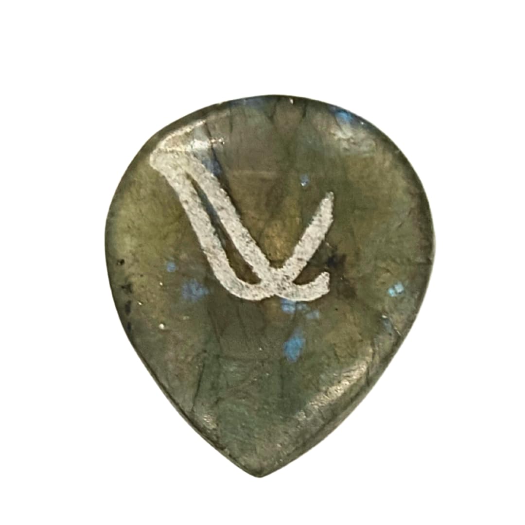Plettro artigianale in pietra rara per chitarra con impronta anatomica (Nativo Picks Rare Stones – BLUE OCEAN TRANSPARENT)