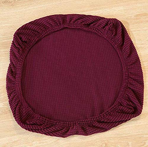 Elastic Stretch Chair Seat Cover Round Spandex Chair Covers Covers Removable Washable fit for Office Chairs,Dining Room Chairs,Bar Stools (Dark Purple) - Image 3