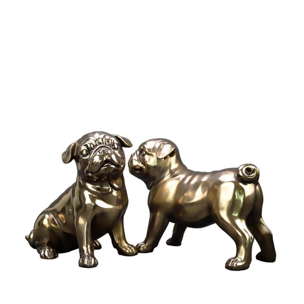 Statue de Chien Carlin en Résine pour Décoration de Salon et Chambre
