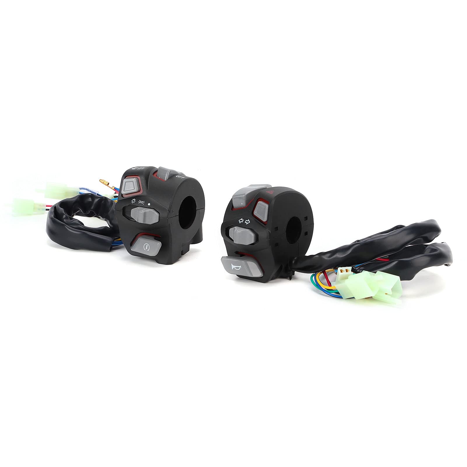Motorrad Lenkerschalter Wasserdicht Universal 22mm für Hupe Blinker Licht auf ATV (rot)