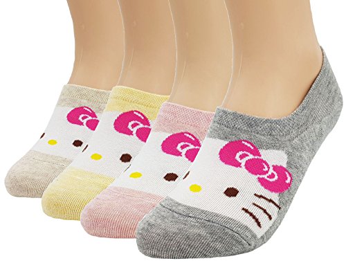 JJMax Women's Hello Kitty Cute Cotton Blend Ankle Socks Set