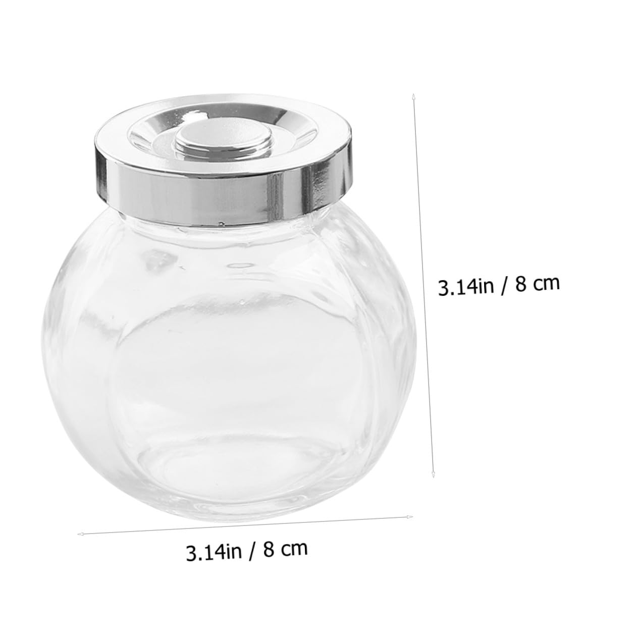 Set 8 Barattoli in Vetro Trasparente da 180 Ml Contenitori Ermetici Coperchio per Conservare Alimenti Cereali e Tè in Cucina Domestica