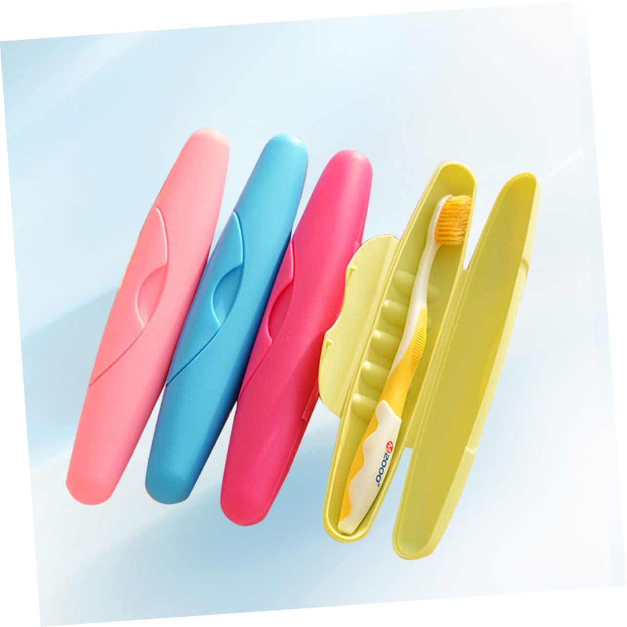 FRCOLOR 12 Unidades Estuche de Viaje para Cepillo de de Viaje, Soporte para Tubo con Tapa, Tubo de Cepillo de, Caja de Almacenamiento para cepillos de con Cerradura, Caja de