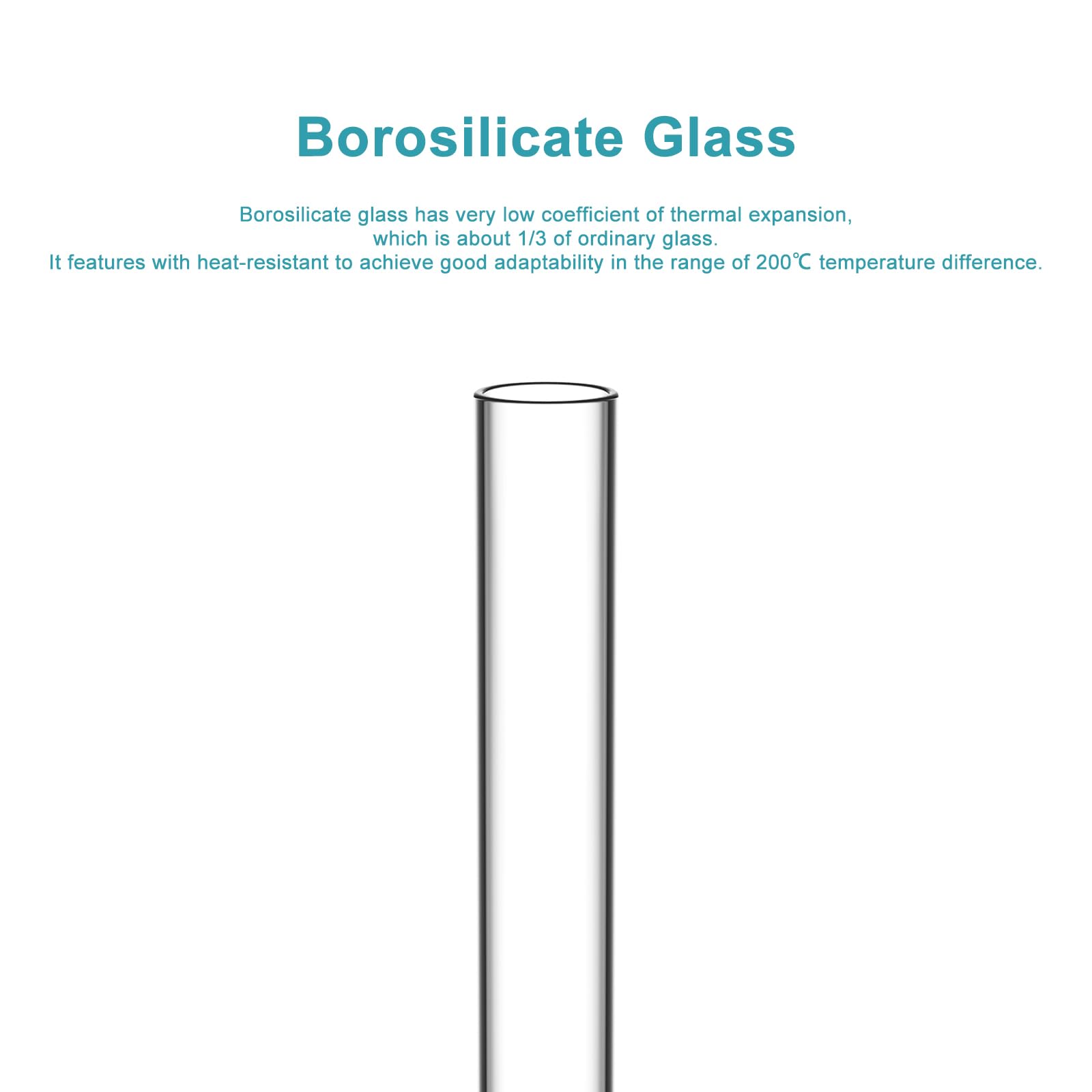 Provetta per Fondo Rotondo in Vetro Borosilicato, 20mm OD x 150mm, Stonylab 20-Pack