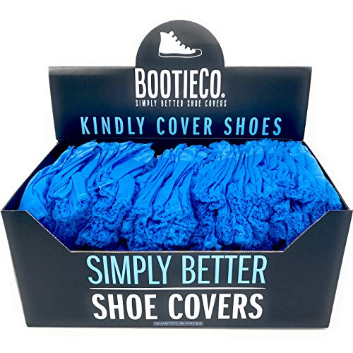 BootieCo. Premium Grade Disposable Shoe Covers, 80 ct. (40 pair) Elastic Bottom & Top, Dispenser Box, Heavy Duty, Thicker, Stronger, Dark Blue Booties 100% Virgin Material, Fits Most BootieCo. Premium Grade Disposable Shoe Covers, 80 ct. (40 pair) Elastic Bottom & Top, Dispenser Box, Heavy Duty, Thicker, Stronger, Dark Blue Booties 100% Virgin Material, Fits Most