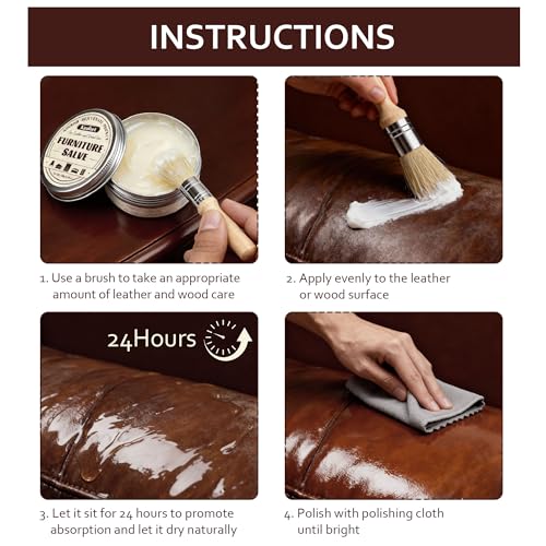 kanfort Leather & Furniture Repair Salve, Furniture Salve with Brush for Leather Wood, Leather Conditioner Help Prevent Cracking or Fading by kanfort - Image 6