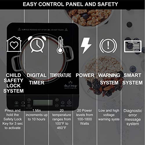 Duxtop Portable Induction Cooktop, Countertop Burner Induction Hot Plate with LCD Sensor Touch 1800 Watts, Black 9610LS BT-200DZ by duxtop - Image 6