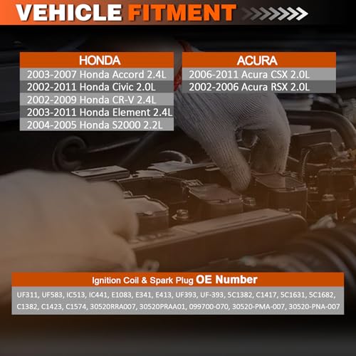 Image of UF311 Ignition Coil Pack Spark Plugs for Honda CR-V 2002-2009