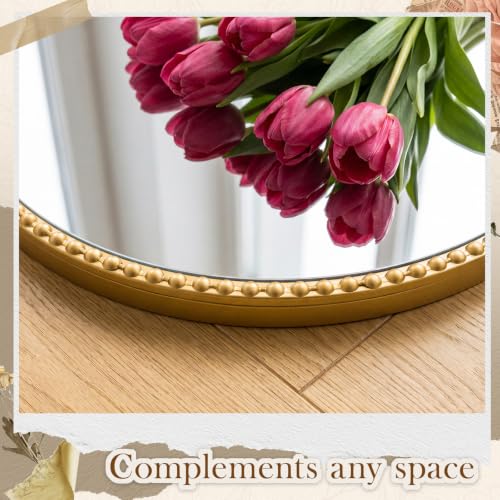 Image of Vercraft Gold Bow Mirror 47 inch X 16 inch Vintage Arched Vanity Wall Decorative Mirror with Metal Frame Antique Baroque Bow Decor for Home Dressing Table Entryway Bathroom Hallway Living Room