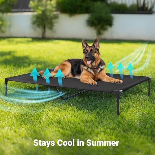 Veehoo Cooling Elevated Dog Bed, Portable Raised Pet Cot with Washable & Breathable Mesh, No-Slip Feet Durable Dog Cots Bed for Indoor & Outdoor Use, X Large, CWC1803-XL - Image 3