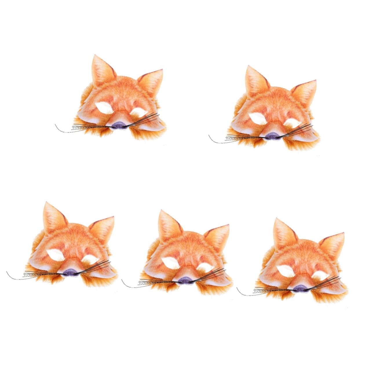 Healeved 5 Pezzi Maschera Fox Decorativa Halloween per Costume Maschera Leggera per Cosplay e Festivi
