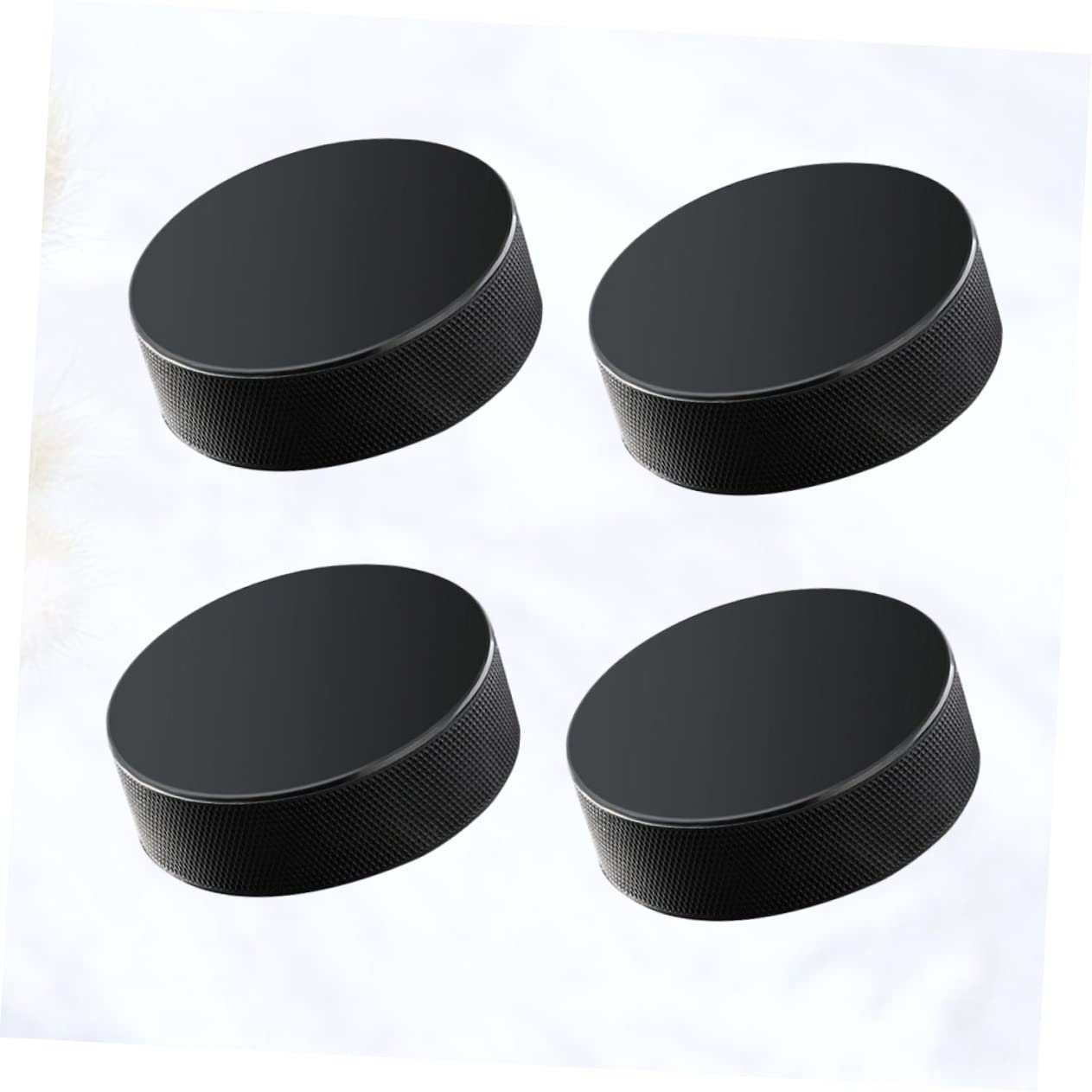 HANABASS 4pièces Palets De Hockey Professionnels Caoutchouc pour Entraînement Et De Hockey sur Glace Noir