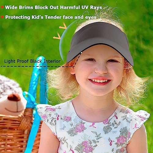 Kids Visor Sun Hat UV Protection Adjustable Elastic Sports Beach Cap Foldable Wide Brim for Boys Girls Ponytail2