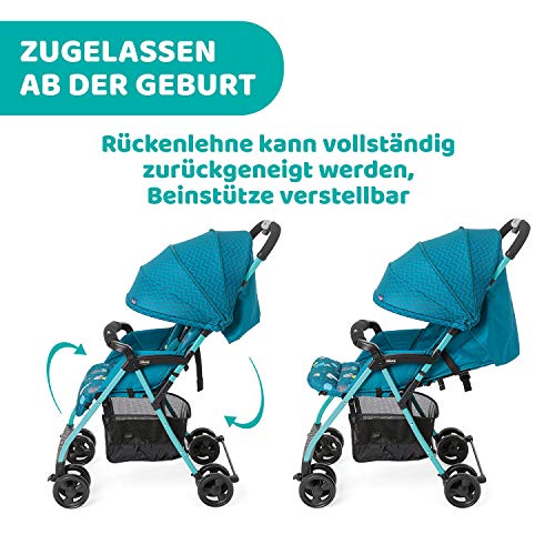 Chicco OHlalà 3 Ultra-Leichtgewicht Kinderwagen von Geburt bis 15 kg, Liege- und Faltbuggy mit großem Einkaufskorb, Kompakt, Regenschutz und Ausziehbares Verdeck