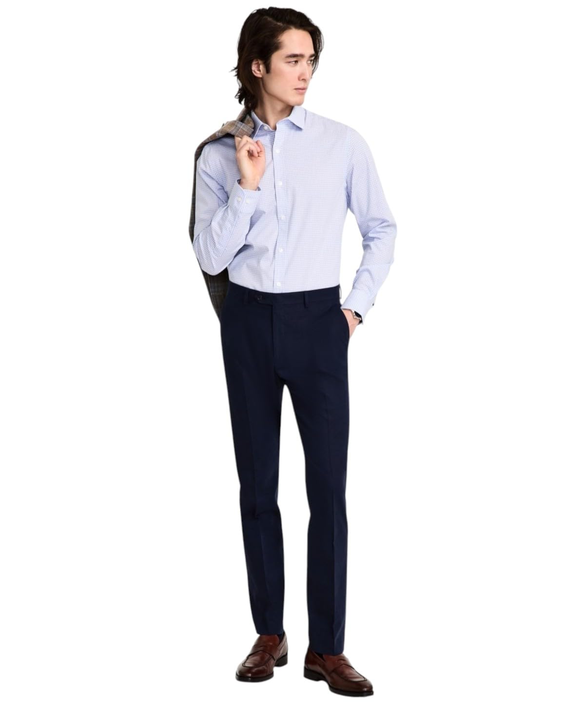 Tommy Hilfiger Mens Modern fit Dress Pants 36 30 Navy Blue Solid Stretch