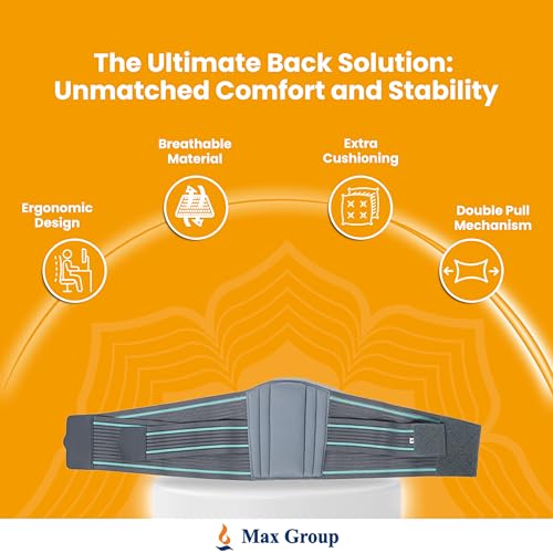 Image of AGEasy (Max Group Cotton Comfort LS Back Support Belt For Back Pain Relief | Additional Gel Padding To Prevent Heat Loss | Back Belt For Back Pain | Waist Belt For Men & Women (XXL, 42-46 Inches)