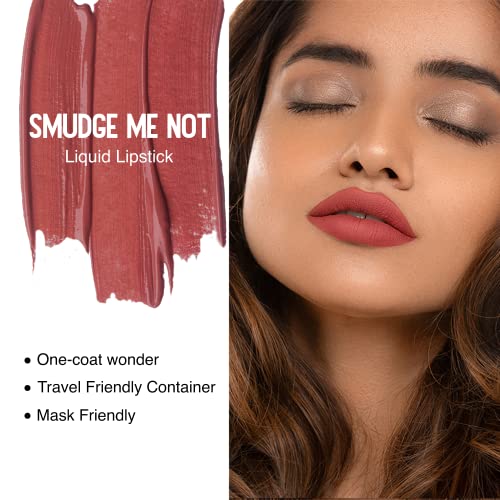 Image of SUGAR Cosmetics Smudge Me Not Liquid Lipsticks for Women | Transferproof & Waterproof | Lasts 12+ Hours | Matte Lipstick | 4.5ml - 13 Wooed By Nude (Peach Nude)