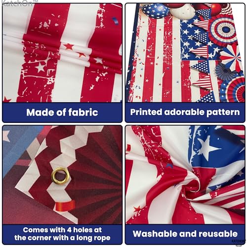 Image of KatchOn, 4th of July Decorations, XtraLarge USA Banner - 72x44 Inch | American Flag Backdrop for Patriotic Decor, Flag Day Decorations | Independence Day Decor
