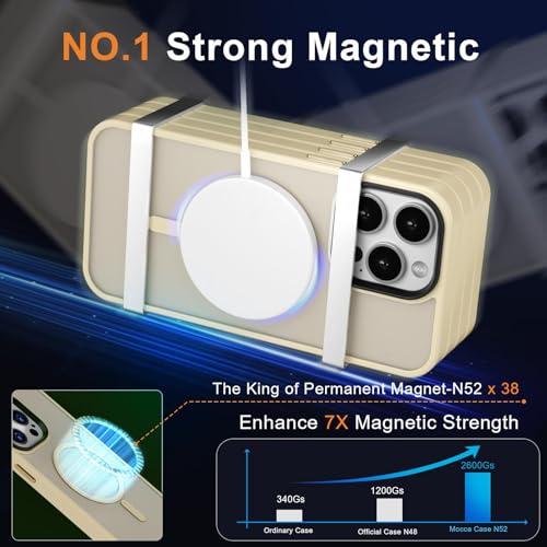 Image of MOCCA Magnetic Shockproof for iPhone 14 Pro Max Case,Light Gold