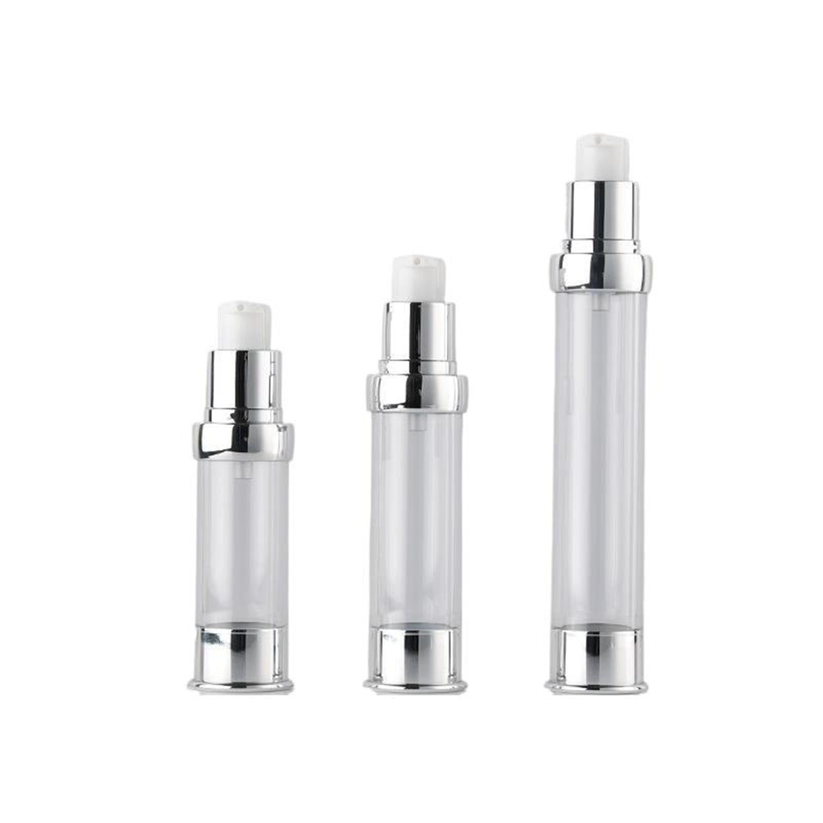 Lot de 10 flacons à pompe vides transparents sans air